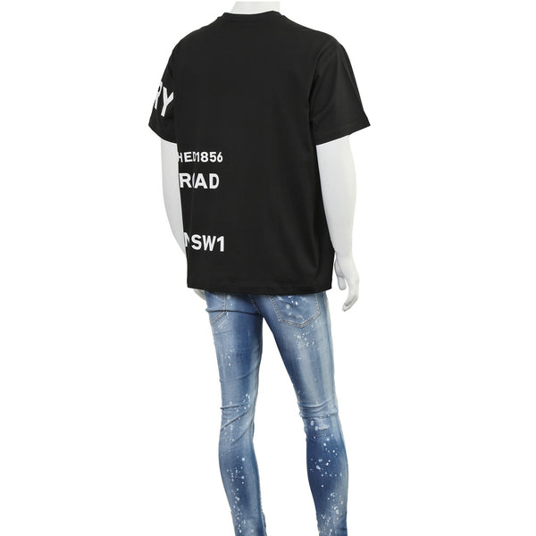 バーバリー BURBERRY ホースフェリープリント オーバーサイズ Tシャツ 8040694-A6590_BLACK/WHITE