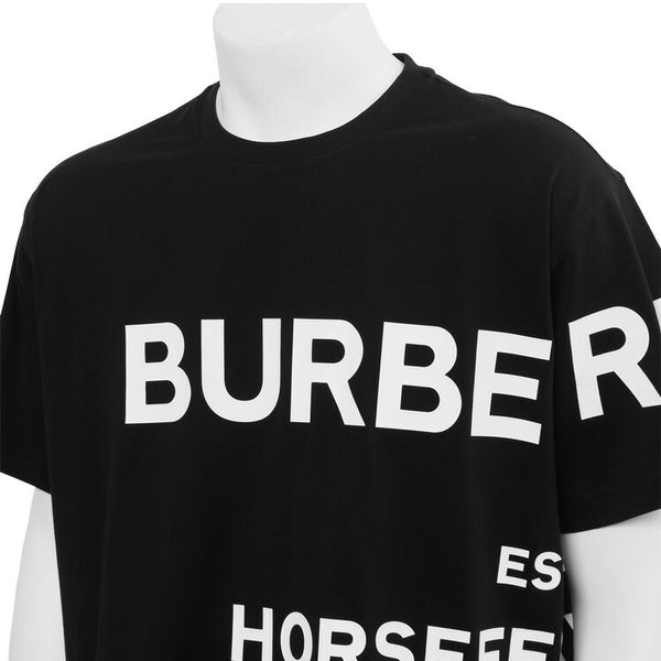 バーバリー BURBERRY ホースフェリープリント オーバーサイズ Tシャツ 8040694-A6590_BLACK/WHITE