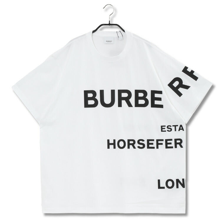 バーバリー BURBERRY ホースフェリープリント コットン オーバーサイズTシャツ 8040691-A1464 WHITE